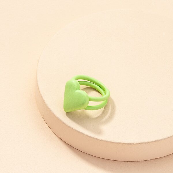 

Heart Detail Ring, Green