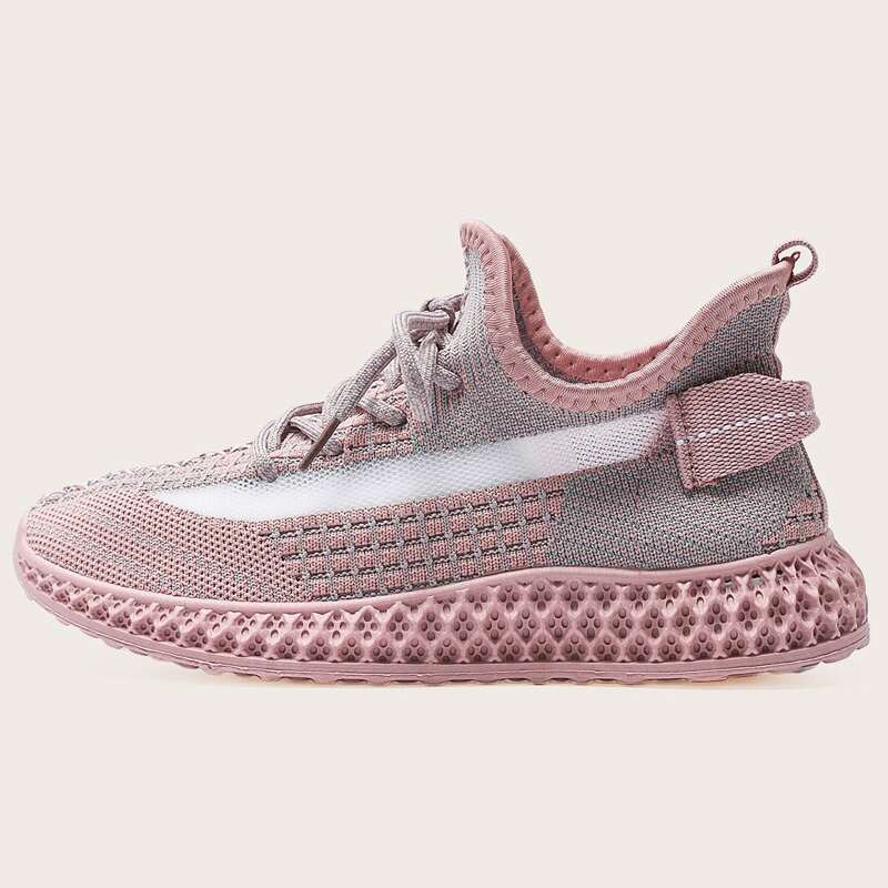

Lace Up Decor Running Shoes, Pink