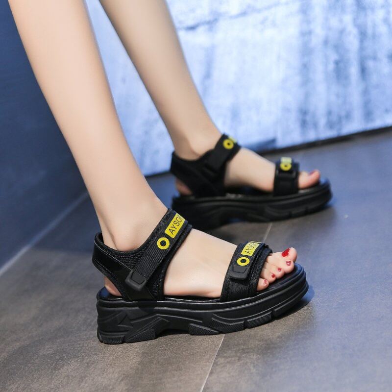 

Letter Graphic Sport Sandals, Black