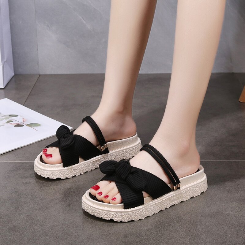 

Bow Decor Two Way Wear Sandals, Black