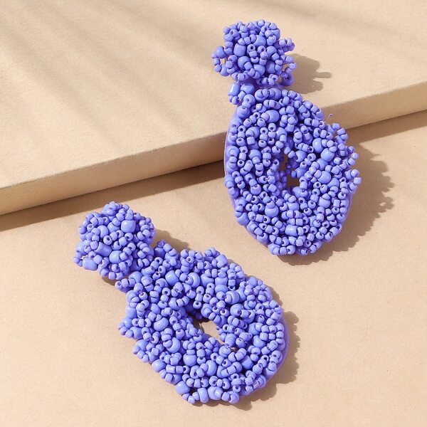 

Bead Decor Earrings, Purple