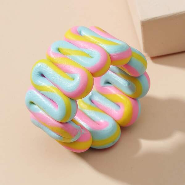 

1pc Color Block Ring, Mint blue