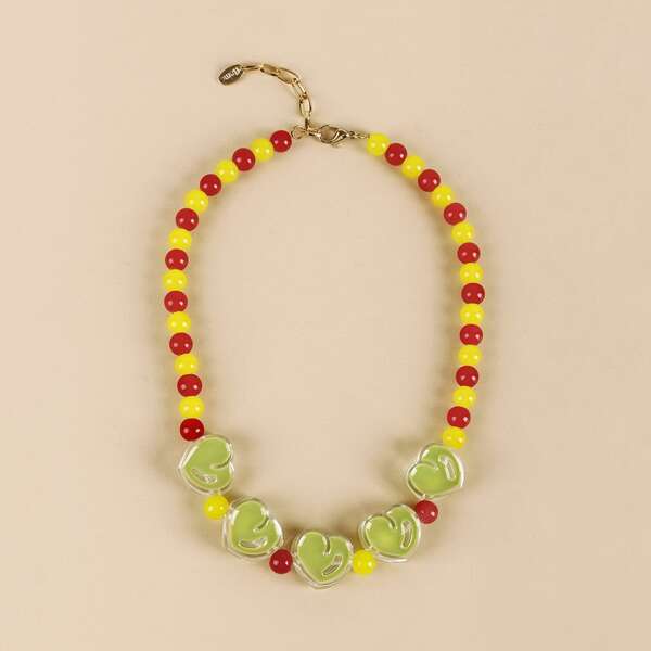 

1pc Beaded Necklace, Multicolor