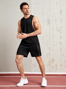 Manfinity Running 男士字母圖案運動背心