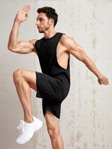 Manfinity Running 男士字母圖案運動背心