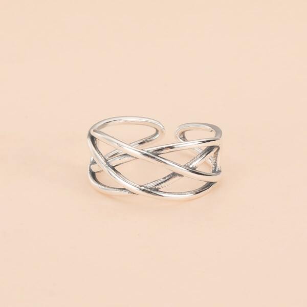 

Simple Cuff Ring, Antique silver