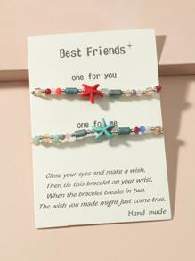 2入組海星裝飾手環 - 彩色 - 查看 1