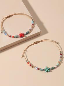 2入組海星裝飾手環 - 彩色 - 查看 2