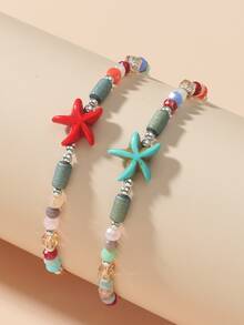 2入組海星裝飾手環 - 彩色 - 查看 3