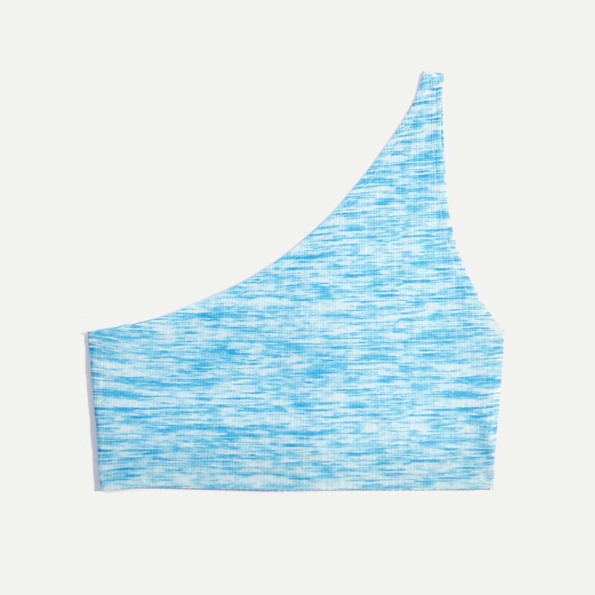 

Space Dye Lace Up One Shoulder Crop Top, Blue