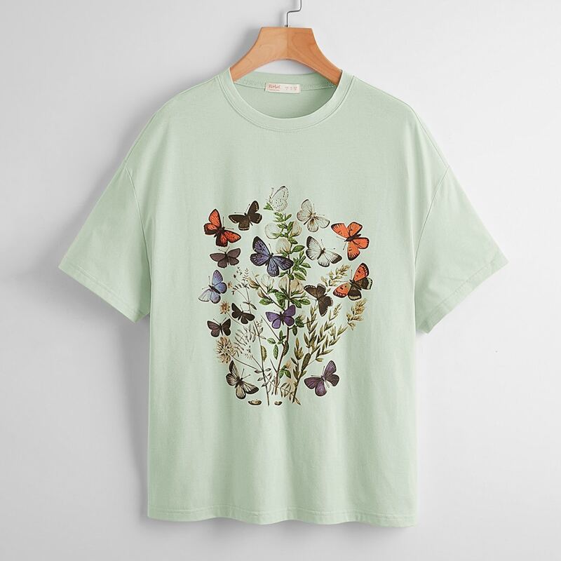 

Butterfly Graphic Tee, Mint green