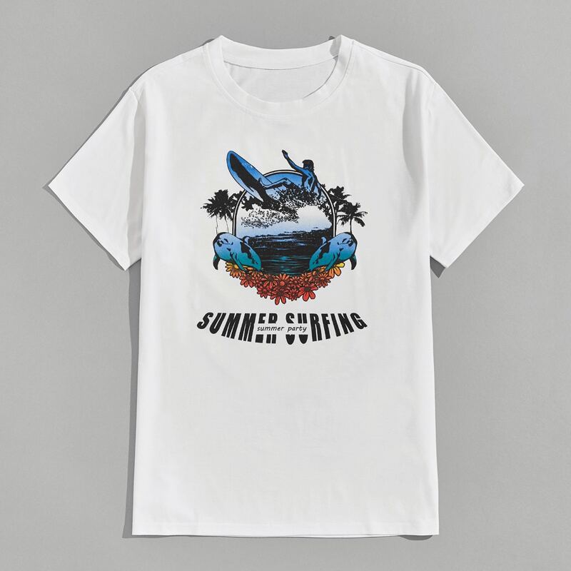 

Guys Letter Figure Graphic Tee, White