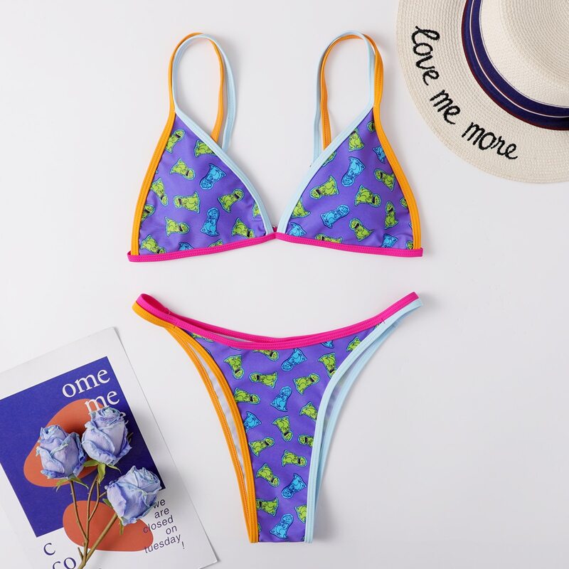 

Cartoon Bikini Swimsuit, Multicolor