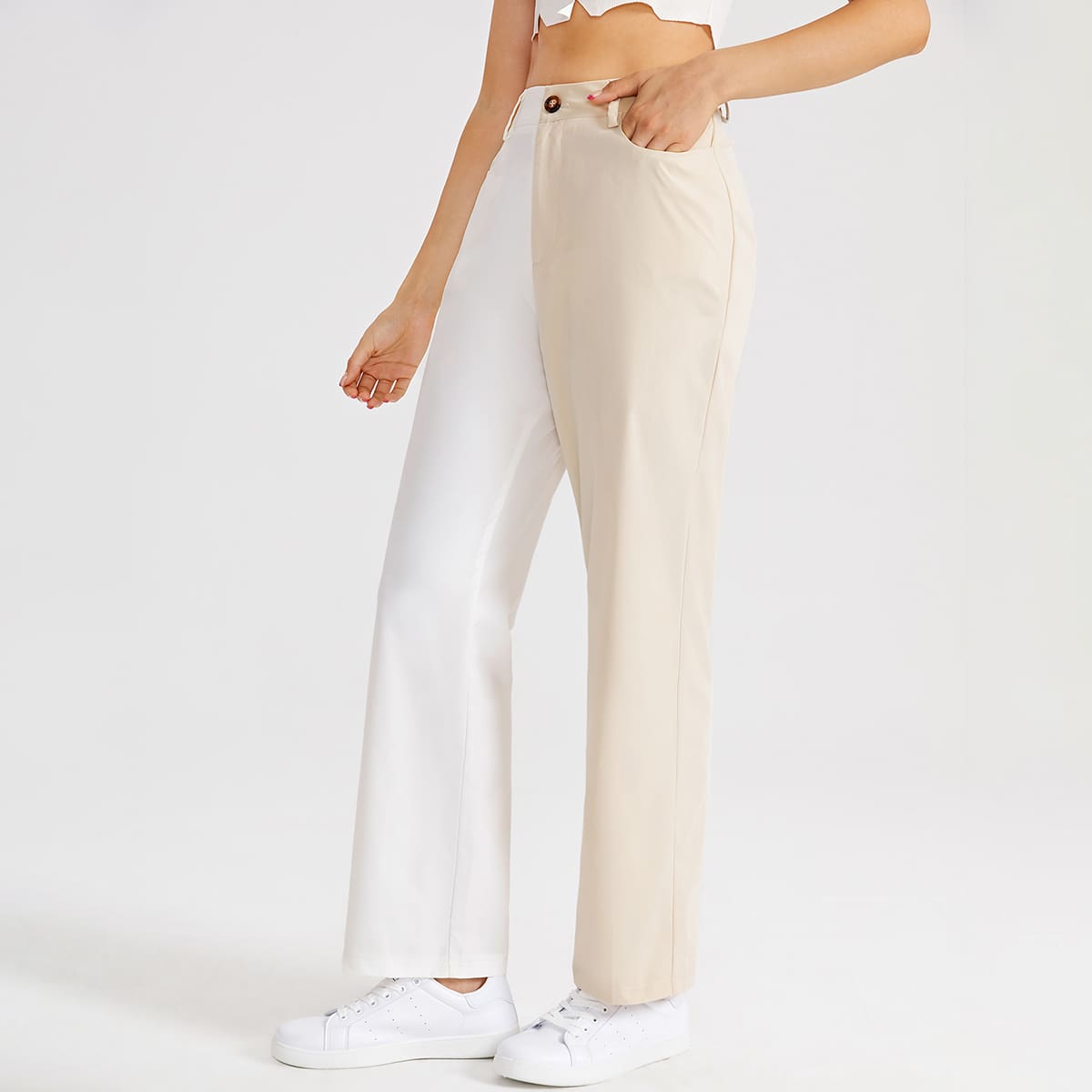 

Colorblock Wide Leg Pants, Multicolor