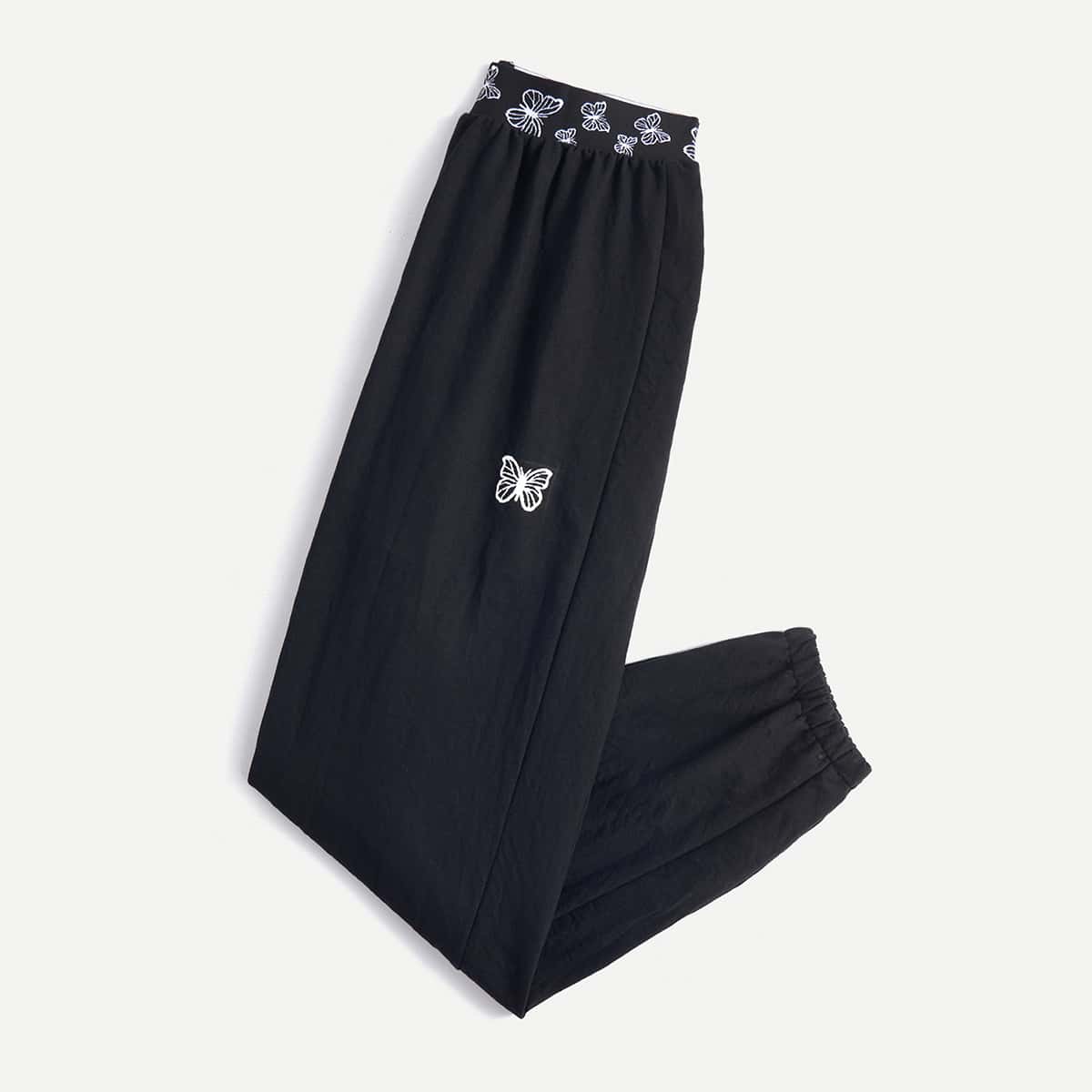 

Butterfly Graphic Sweatpants, Black
