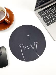 Alfombrilla de ratón redonda con gráfico de dibujos animados, alfombrilla de ratón de escritorio - Multicolor - Ver 1