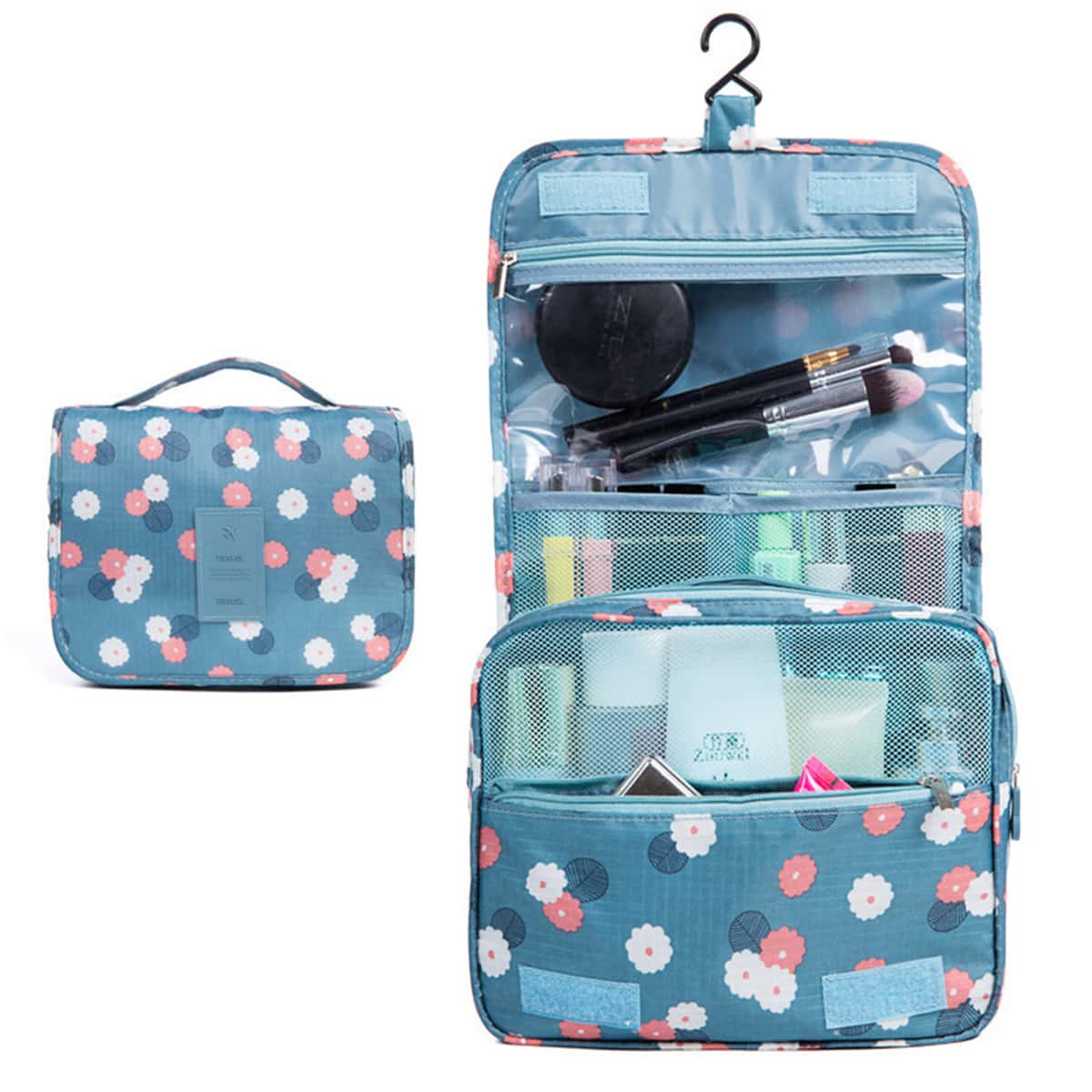 

1pc Random Pattern Hanging Travel Storage Bag, Multicolor