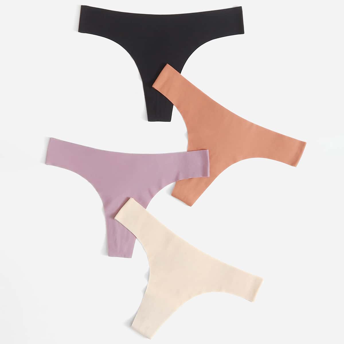 

4pack Solid Seamless Panty Set, Multicolor