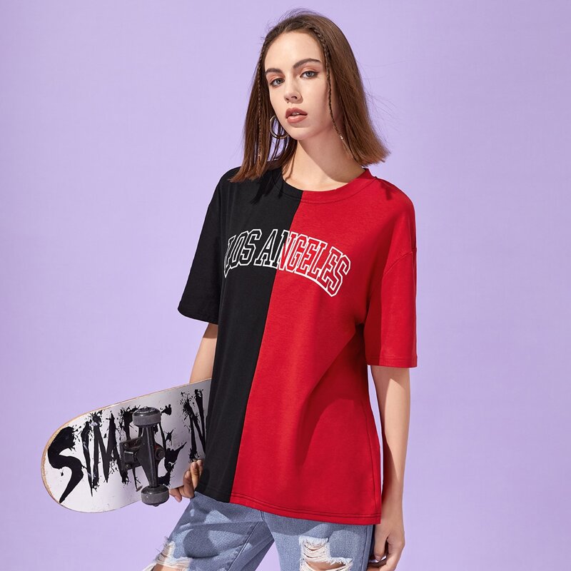 

Letter Two Tone Tee, Multicolor