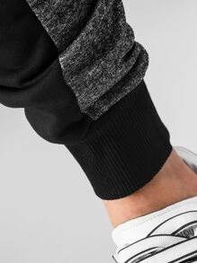 Manfinity Homme Quần thể thao Nam Dây kéo Túi Lá thư - màu đen - Xem 3