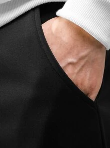 Manfinity Homme Quần thể thao Nam Dây kéo Túi Lá thư - màu đen - Xem 4