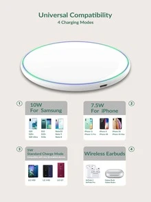 Desktop Wireless Fast Charger - White - View 4