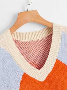 Color Block Sweater Vest - Multicolor - View 4