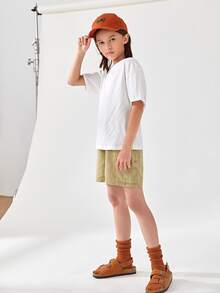 男孩翻蓋口袋短褲 - 卡其色 - 查看 4