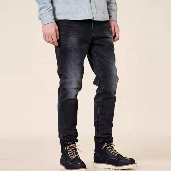 

Men Washed Tapered Jeans, Black