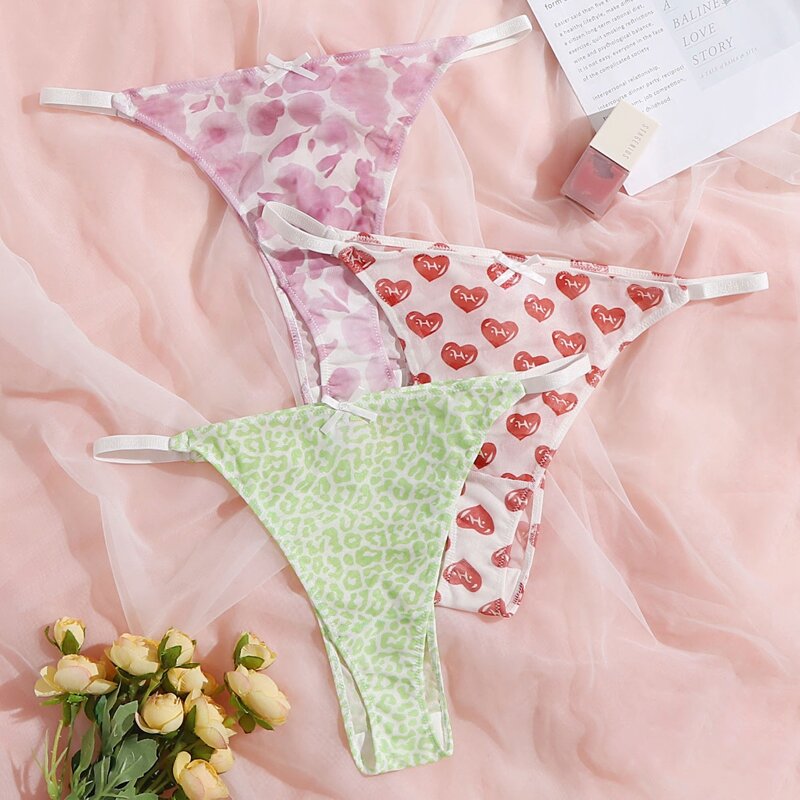 

3pack Plus Leopard & Heart Print Panty Set, Multicolor