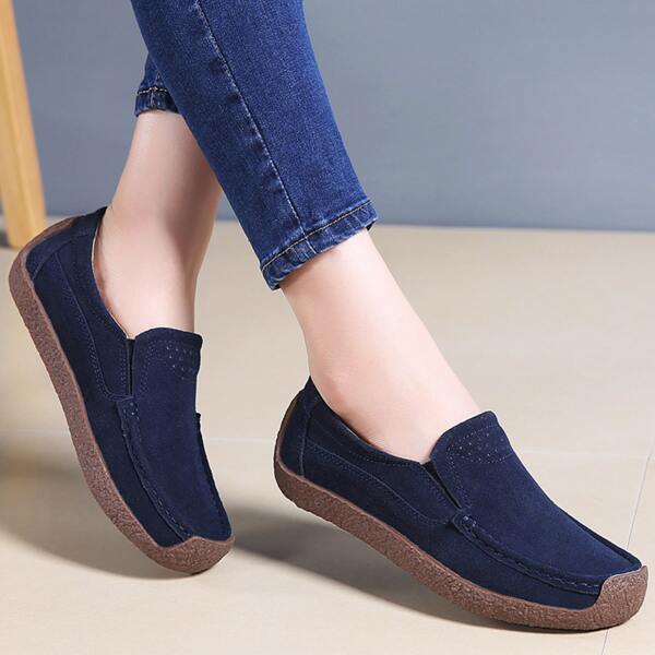 

Minimalist Leather Loafers, Blue