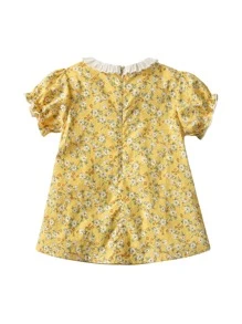 Đầm Bé Gái Trẻ Trung Mùa Hè Ngắn Tay Retro Đầm Công Chúa Phong Cách Nông Thôn Ditsy Hoa Bé Gái - Nhiều màu - Xem 2