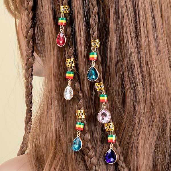 

6pcs Water Drop Decor Hair Accessory, Multicolor