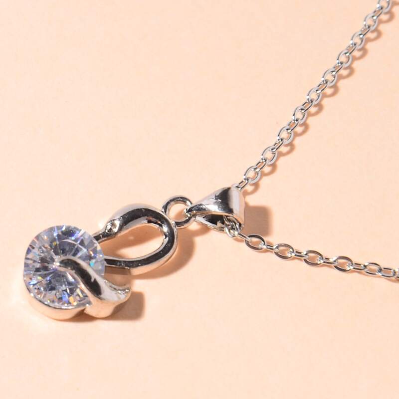 

Rhinestone Pendant Necklace, Silver