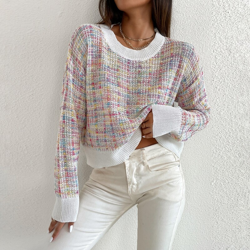 

Drop Shoulder Sweater, Multicolor