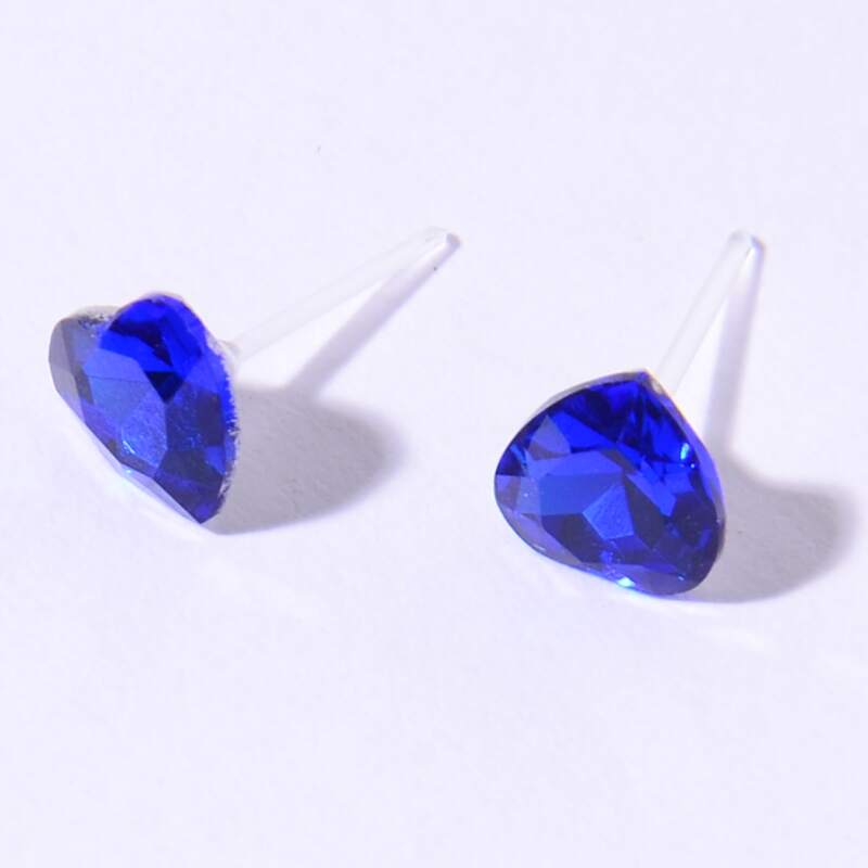 

Heart Stud Earrings, Royal blue