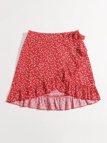 Váy Plus Size Viên lá sen Tất cả trên in Boho - Màu Đỏ Sâu - Xem 3