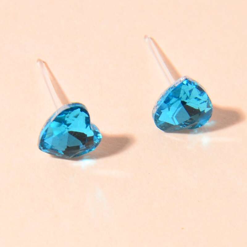 

Heart Stud Earrings, Blue