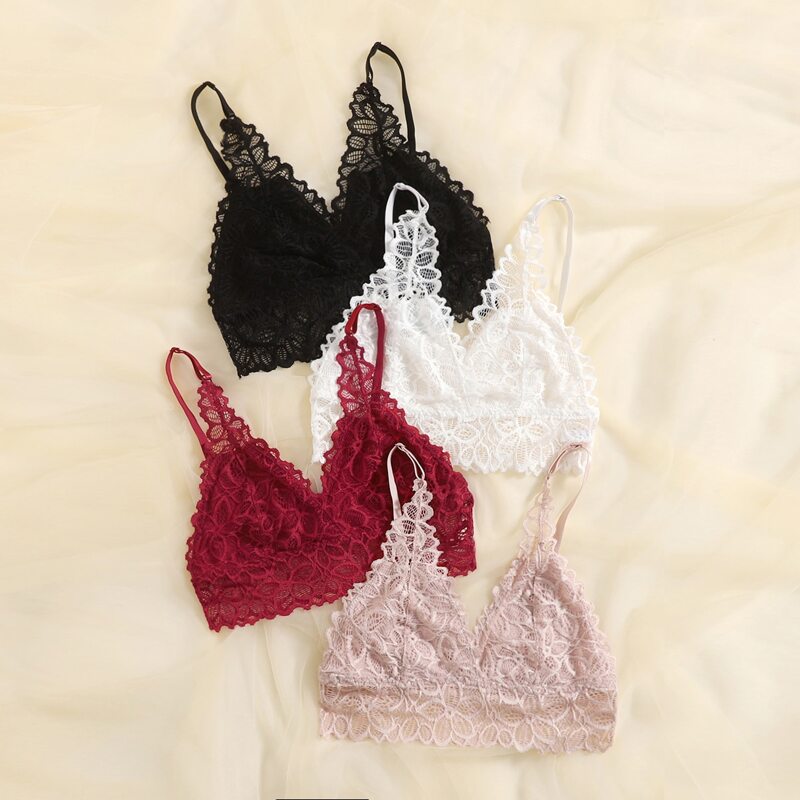 

4pack Floral Lace Bra Set, Multicolor