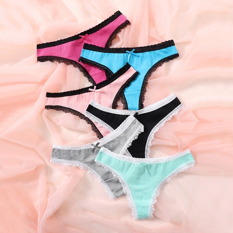 

6pack Lace Trim Panty Set, Multicolor