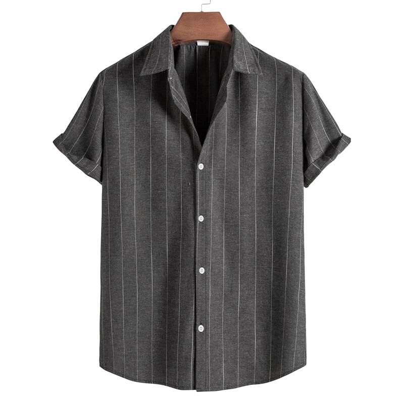 

Guys Striped Button Up Shirt, Grey