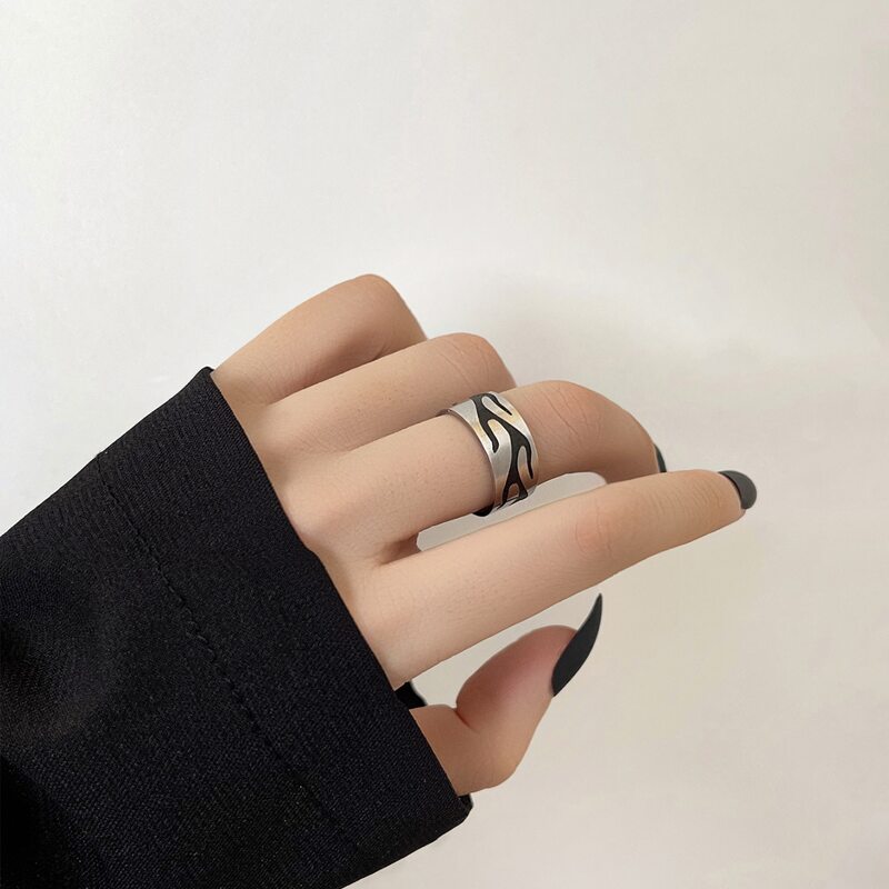 

1pc Graphic Ring, Silver