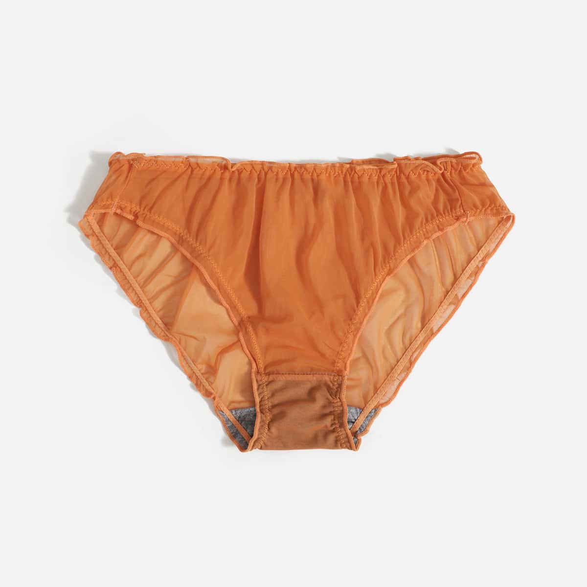 

Solid Frill Trim Panty, Orange