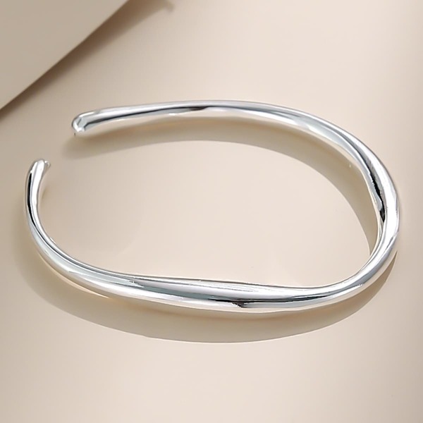 

Alloy Cuff Bangle, Silver