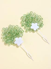 80pcs Simple Hair Bead - Clear - View 3