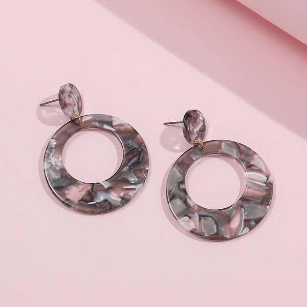 

Round Drop Earrings, Multicolor