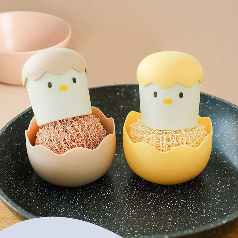 

1pc Random Cartoon Egg Pot Cleaning Brush, Multicolor