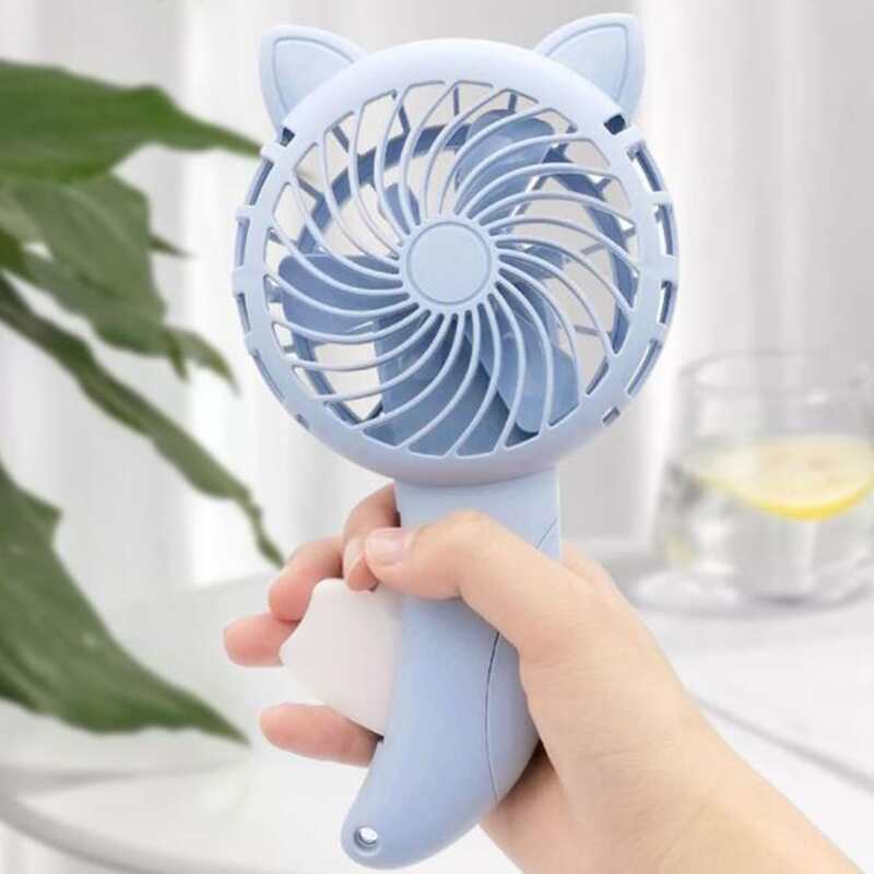 

1pc Ear Design Hand Press Fan, Multicolor