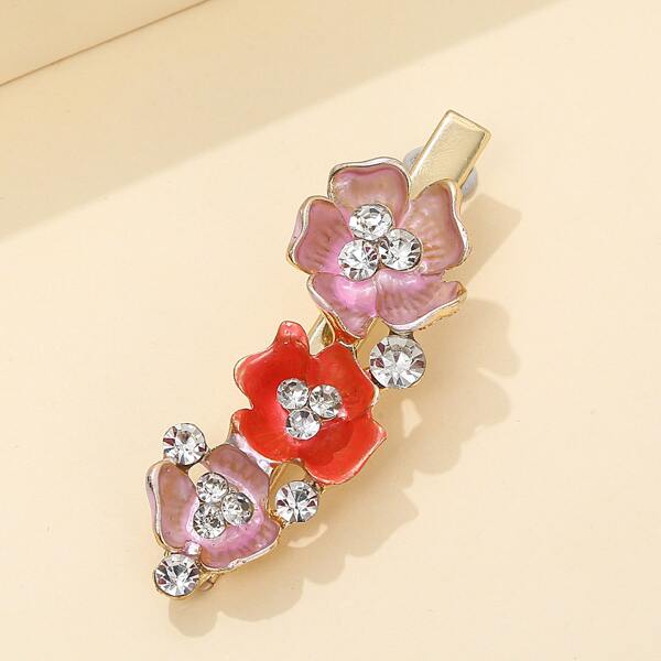 

Rhinestone Flower Decor Hair Clip, Multicolor