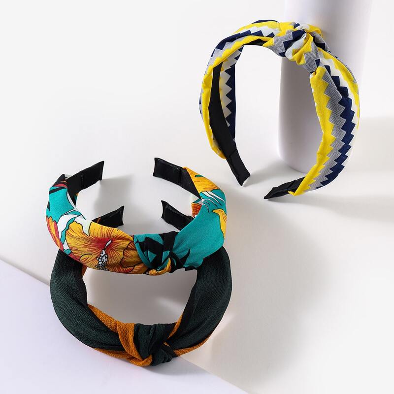 

3pcs Knot Design Headband, Multicolor